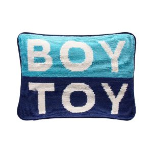 Boy Toy Needlepoint Pillow